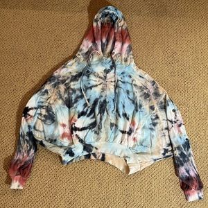 Young fabulous & Broke tie- dye cropped hoodie